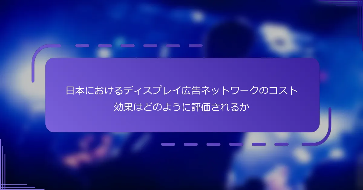 日本におけるディスプレイ広告ネットワークのコスト効果はどのように評価されるか