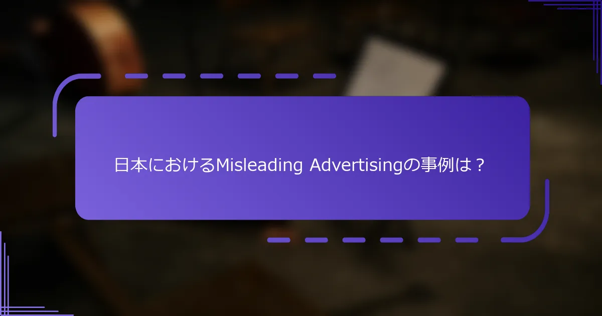 日本におけるMisleading Advertisingの事例は？