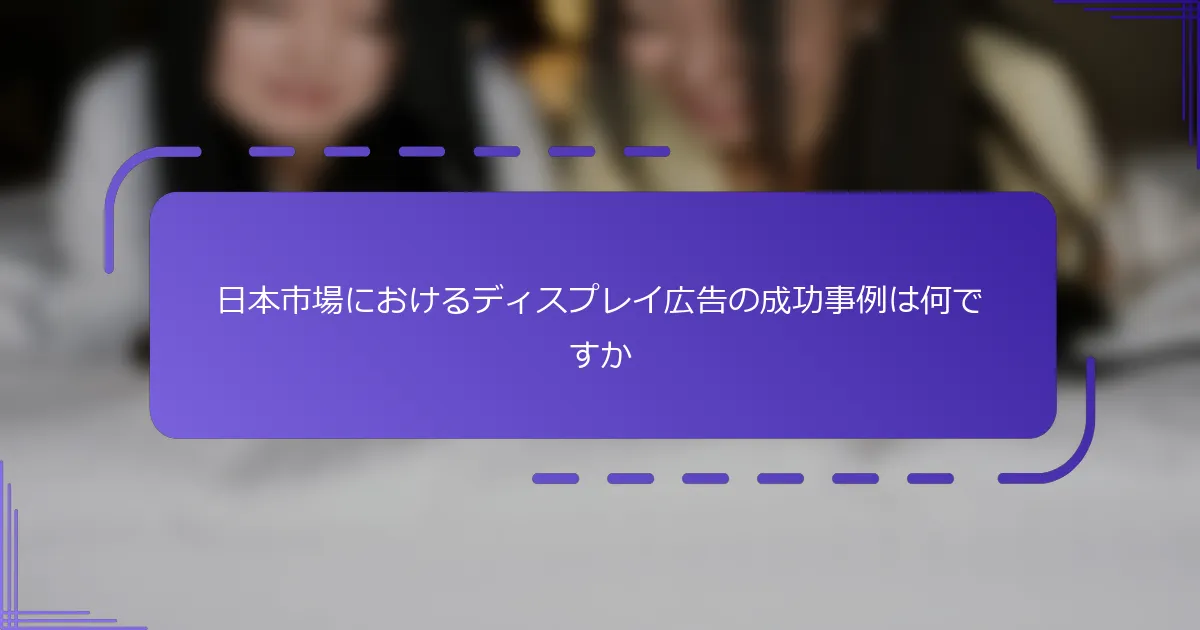 日本市場におけるディスプレイ広告の成功事例は何ですか