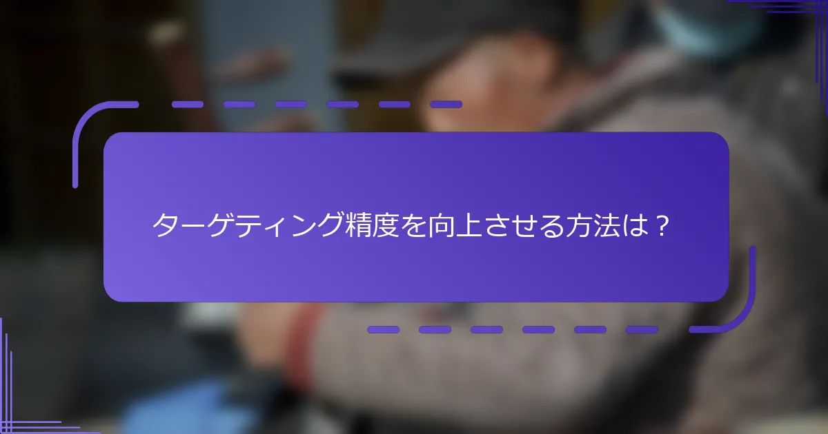 ターゲティング精度を向上させる方法は？